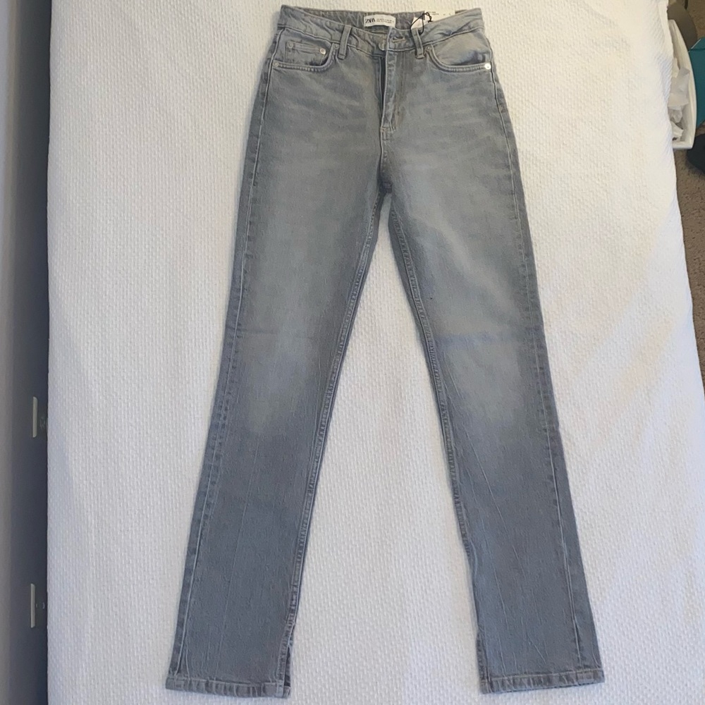 NWT ZARA SPLIT HEM JEAN